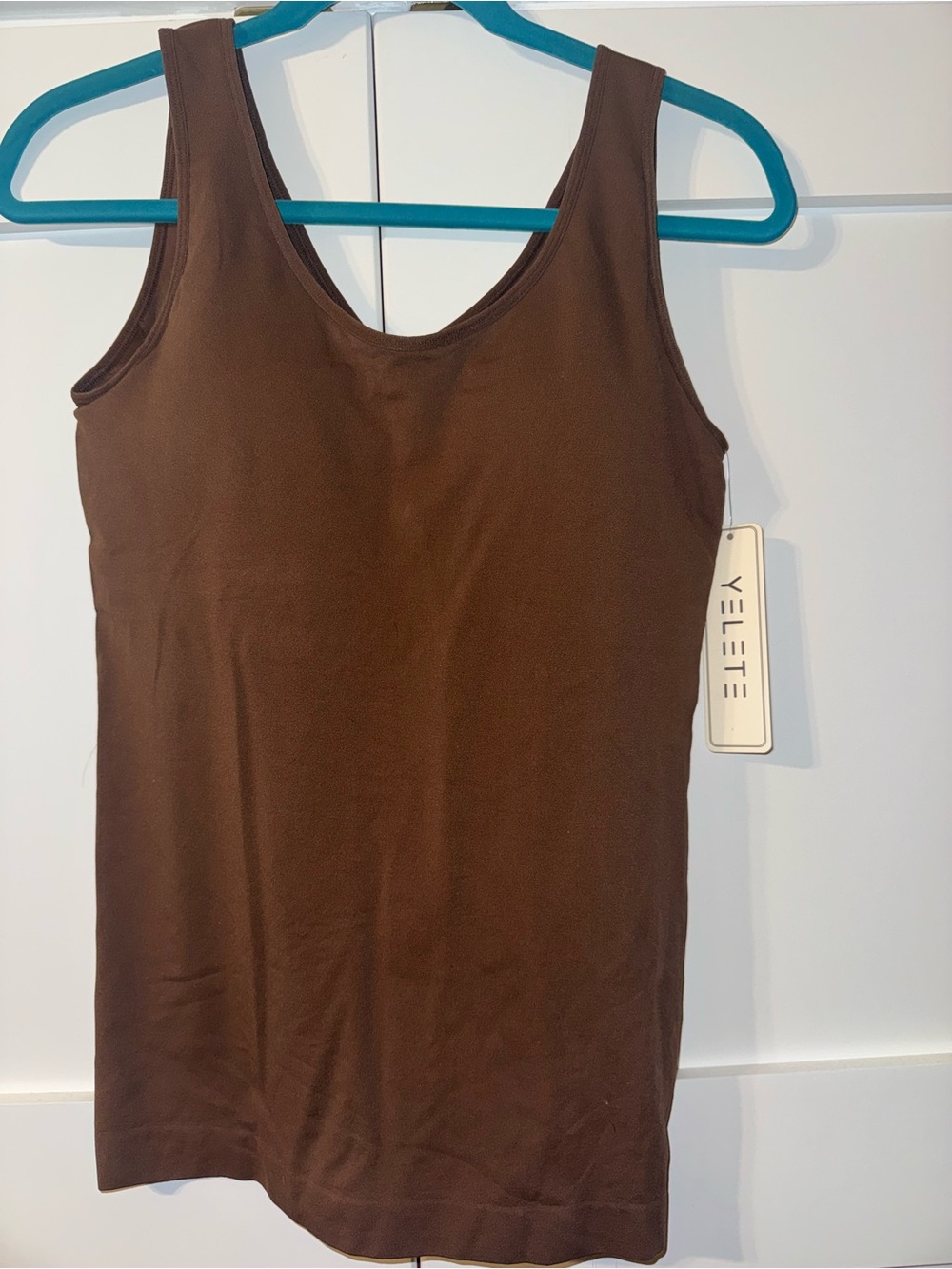 Yelete Brown Scoop Neck Tank Top